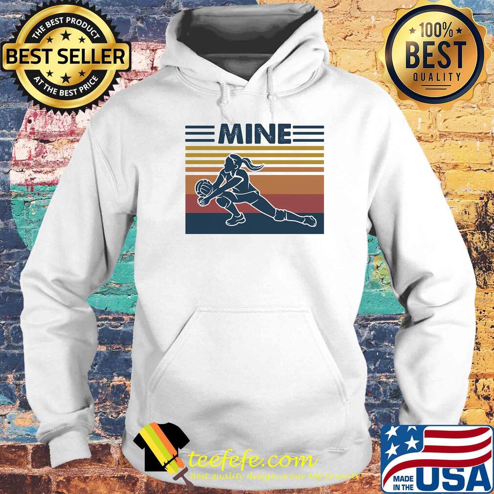 Love volleyball mine vintage retro s Hoodie Love volleyball mine vintage retro s Hoodie