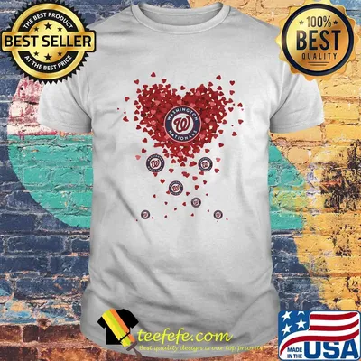 Love washington nationals hearts shirt