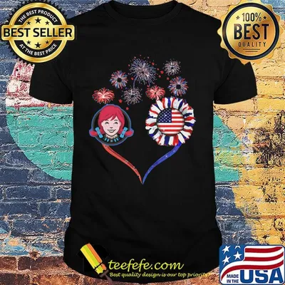 Love wendy's firework america 4th of july independence day shirt