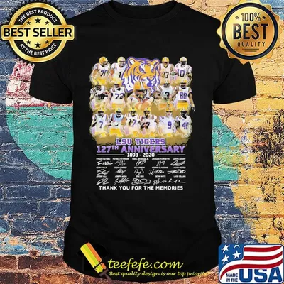 Lsu tigers 127th anniversary 1893 2020 thank you for the memories signatures shirt
