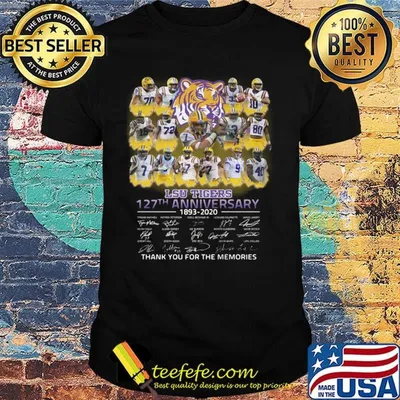 Lsu tigers football 127th anniversary 1893 2020 thank you for the memories signatures shirt