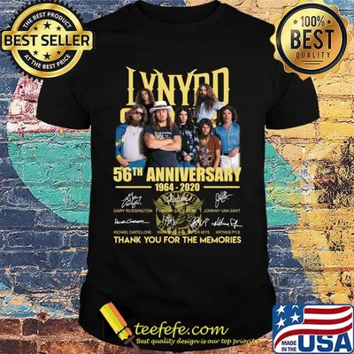 Lynyrd skynyrd 56th anniversary 1964 2020 thank you for the memories signatures shirt