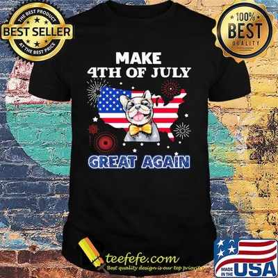 Make 4th of July great again pug map American flag veteran Independence day shirt