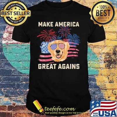 Make America great agains flag Dog firework shirt