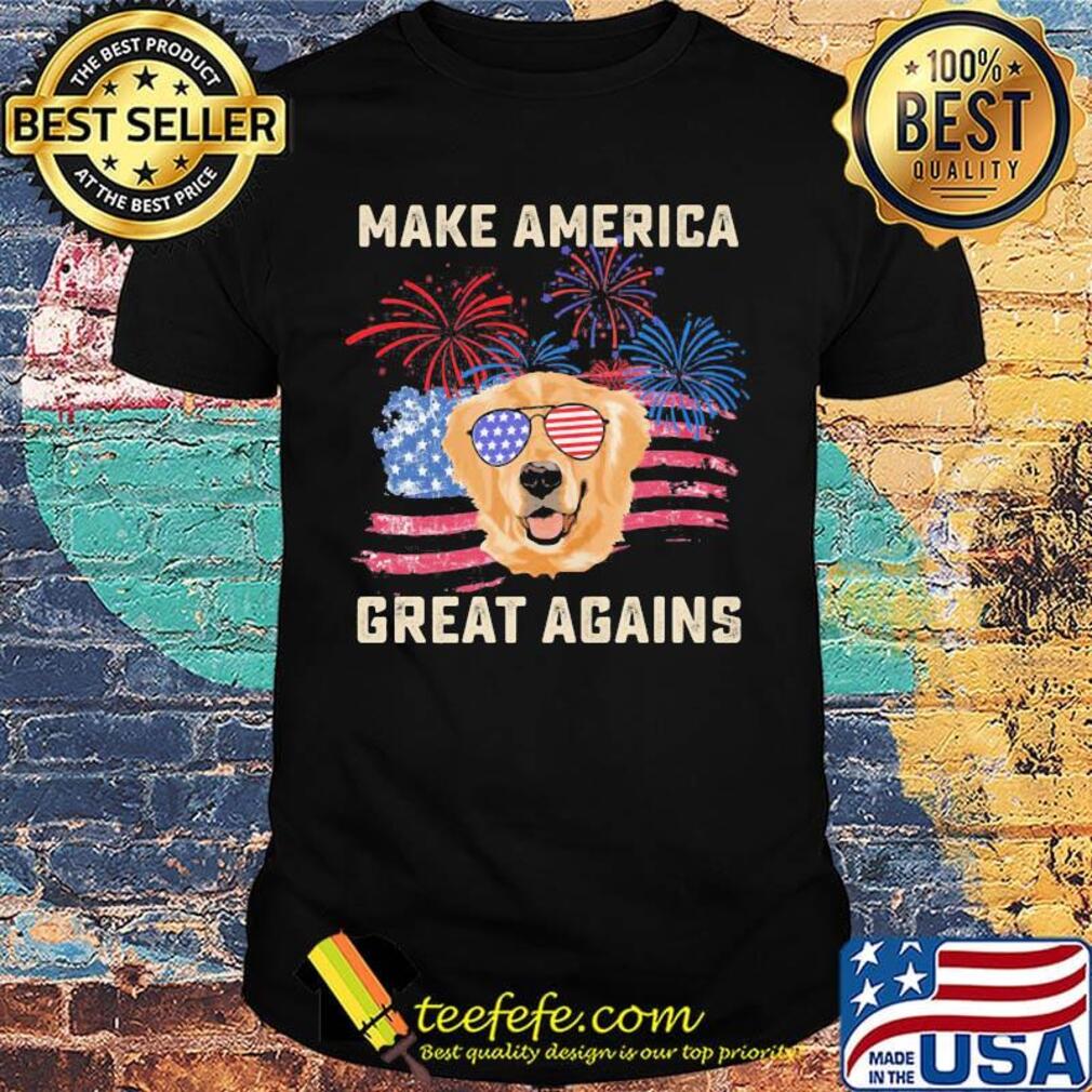 Make America great agains flag Dog firework shirt