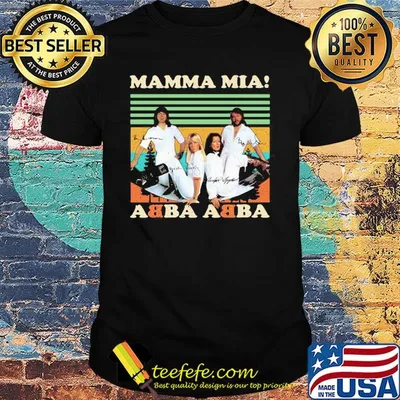 Mamma mia abba abba signatures vintage shirt