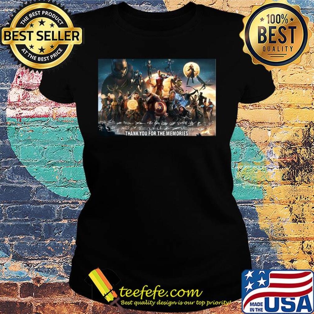 Marvel super heroes thank you for the memories characters signatures s Ladies tee Marvel super heroes thank you for the memories characters signatures s Ladies tee