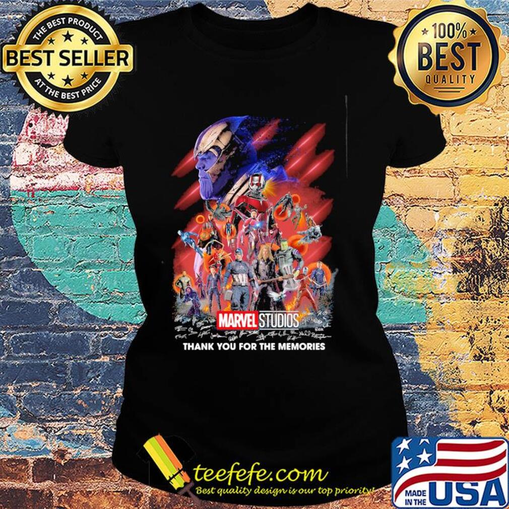 Marvel super heroes thank you for the memories characters signatures s Ladies tee Marvel super heroes thank you for the memories characters signatures s Ladies tee