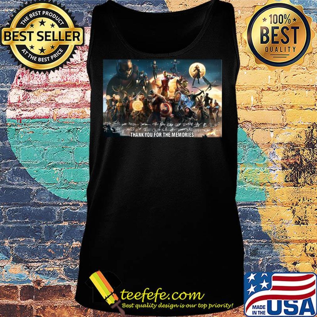 Marvel super heroes thank you for the memories characters signatures s Tank top Marvel super heroes thank you for the memories characters signatures s Tank top