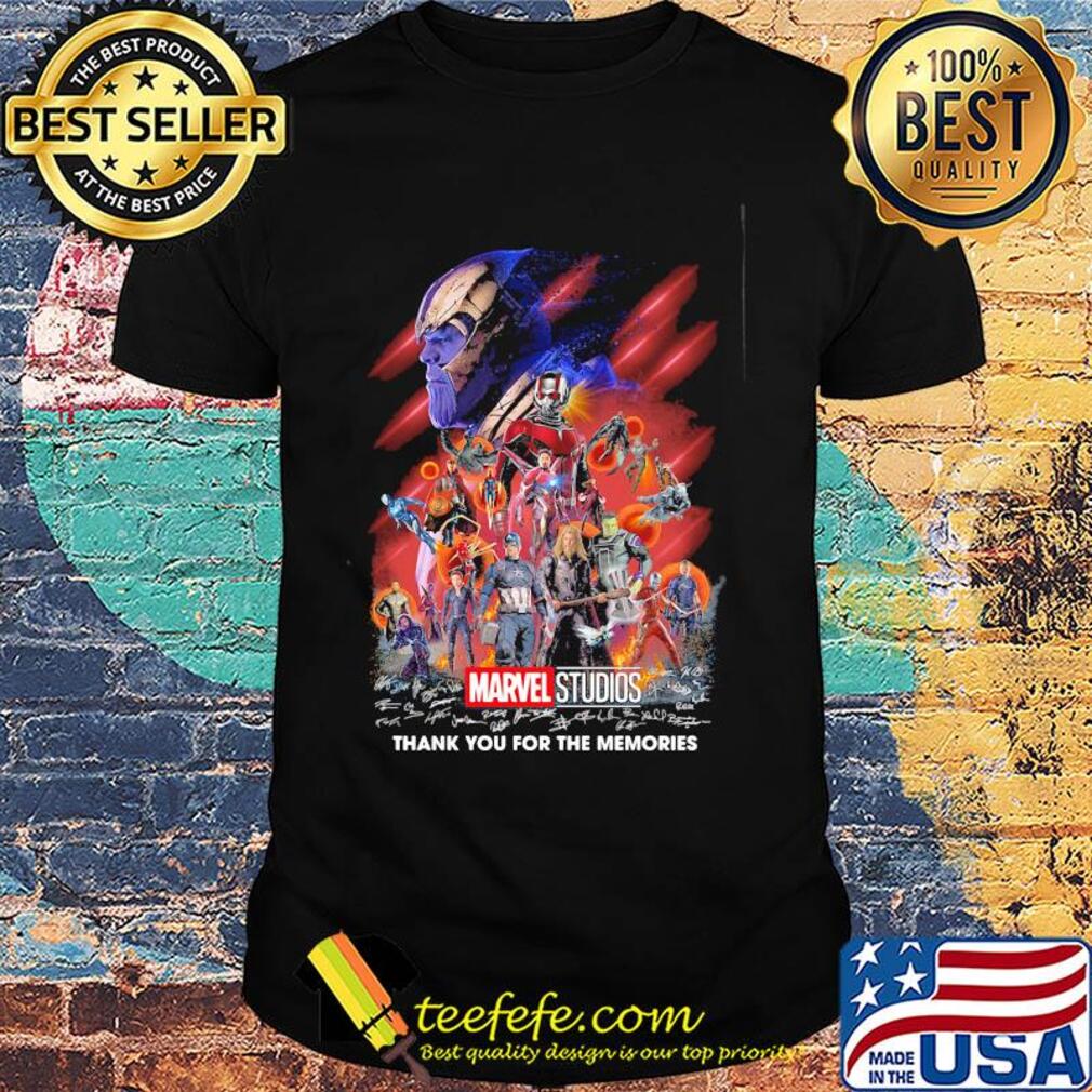 Marvel super heroes thank you for the memories characters signatures shirt Marvel super heroes thank you for the memories characters signatures shirt
