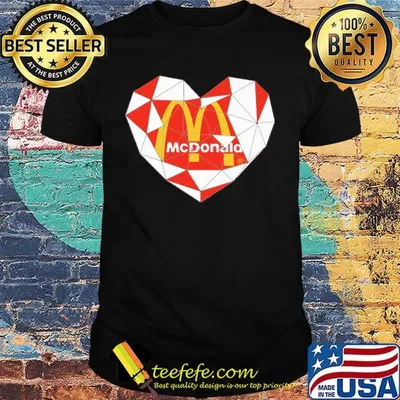 Mcdonald's logo heart diamond shirt