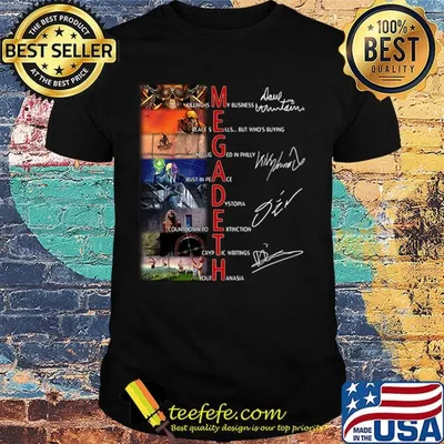 Megadeth band members signature shirt