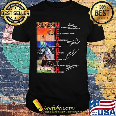 Megadeth band members signatures shirt