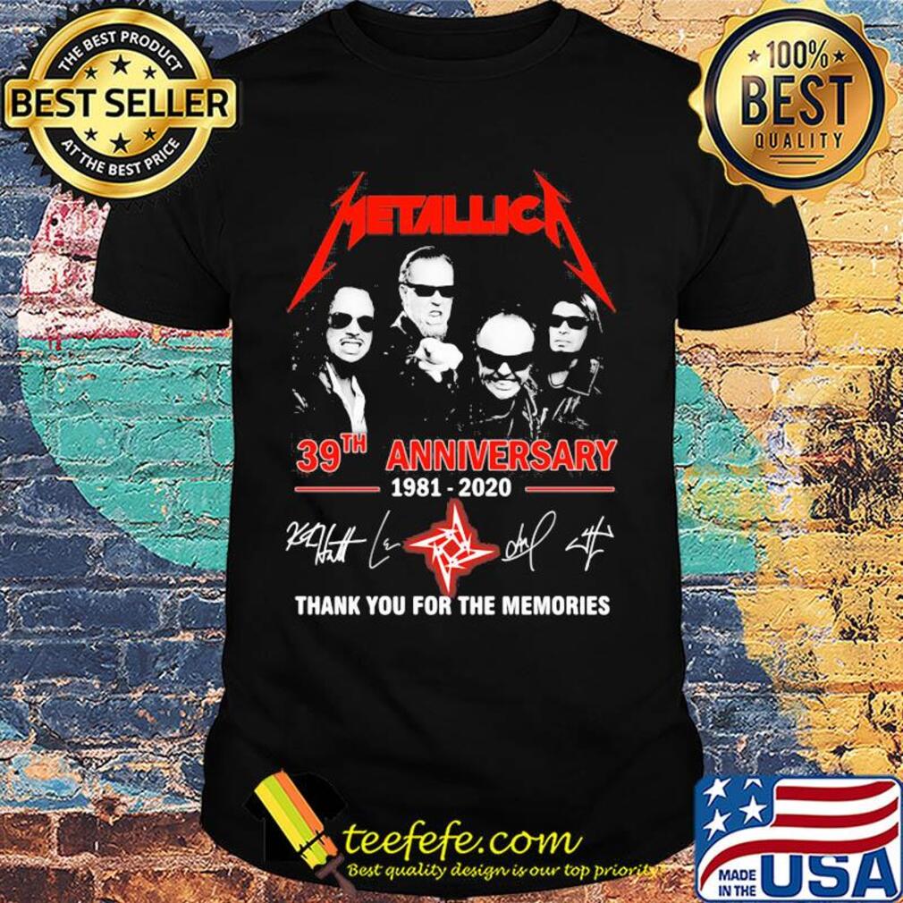 Metallica 39th anniversary 1981 2020 thank you for the memories signature shirt