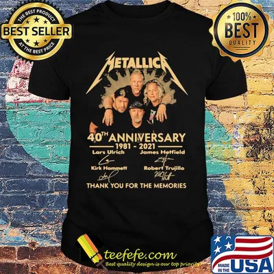 Metallica 40th anniversary 1980 2020 thank you for the memories signatures shirt