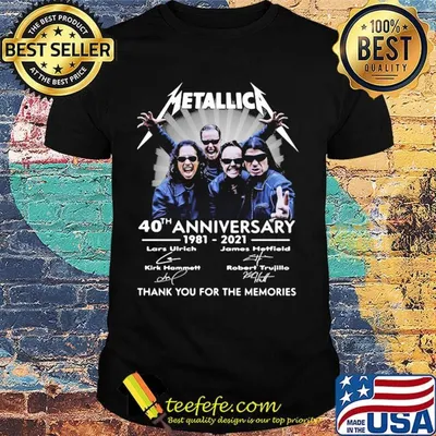 Metallica 40th anniversary 1981 2021 thank you for the memories signatures shirt