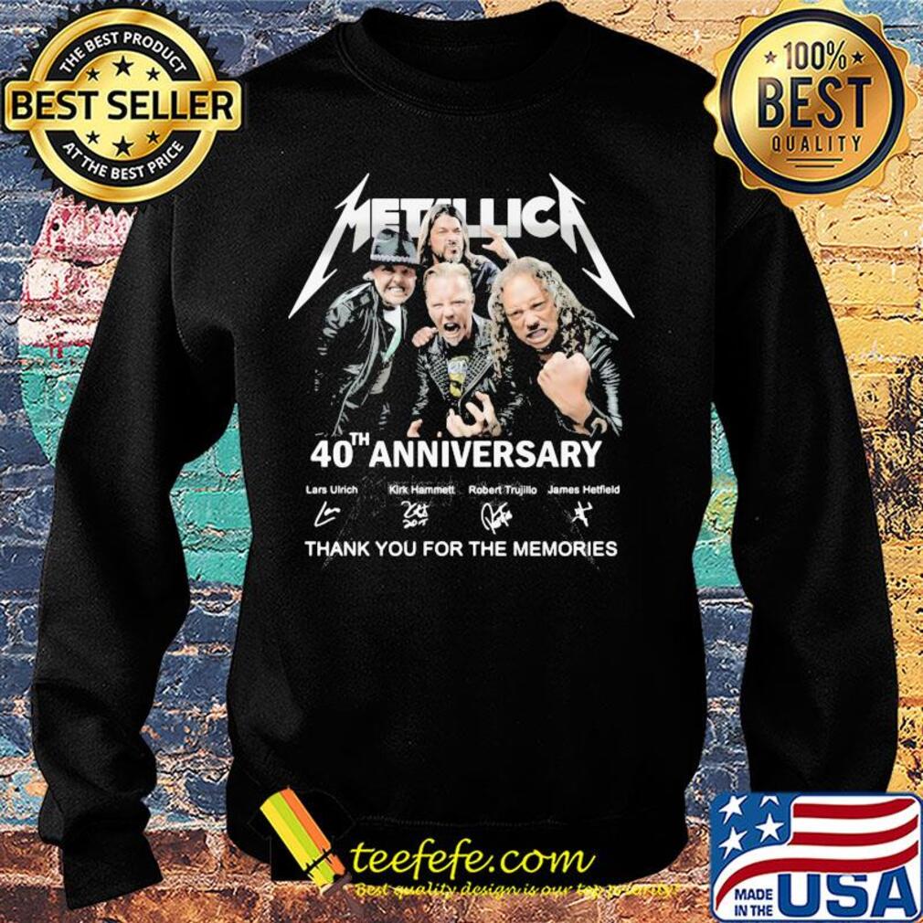 Metallica band 40th anniversary lars ulrich kirk hammett robert trujillo james hetfield thank you for the memories signatures s Sweater Metallica band 40th anniversary lars ulrich kirk hammett robert trujillo james hetfield thank you for the memories signatures s Sweater