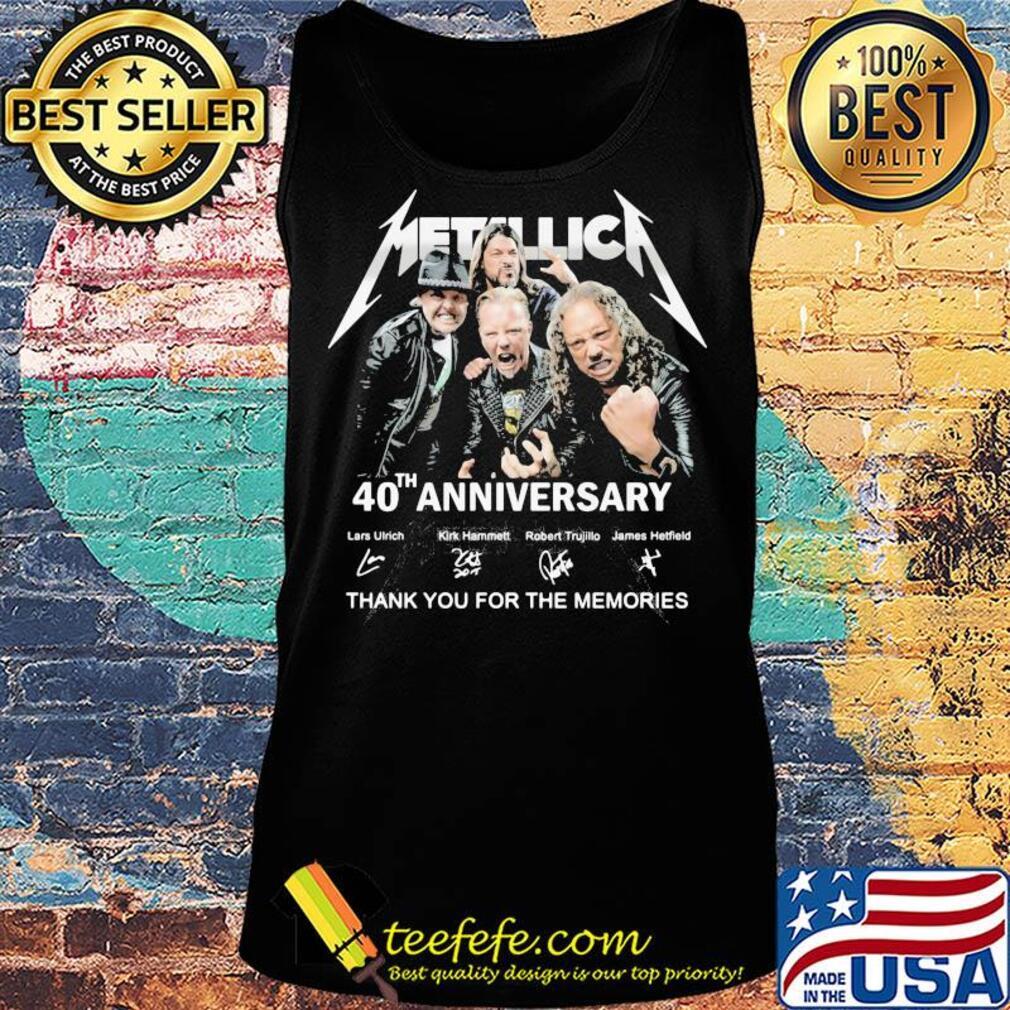 Metallica band 40th anniversary lars ulrich kirk hammett robert trujillo james hetfield thank you for the memories signatures s Tank top Metallica band 40th anniversary lars ulrich kirk hammett robert trujillo james hetfield thank you for the memories signatures s Tank top