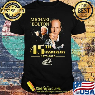 Michael bolton 45th anniversary 1975 2020 signature black shirt