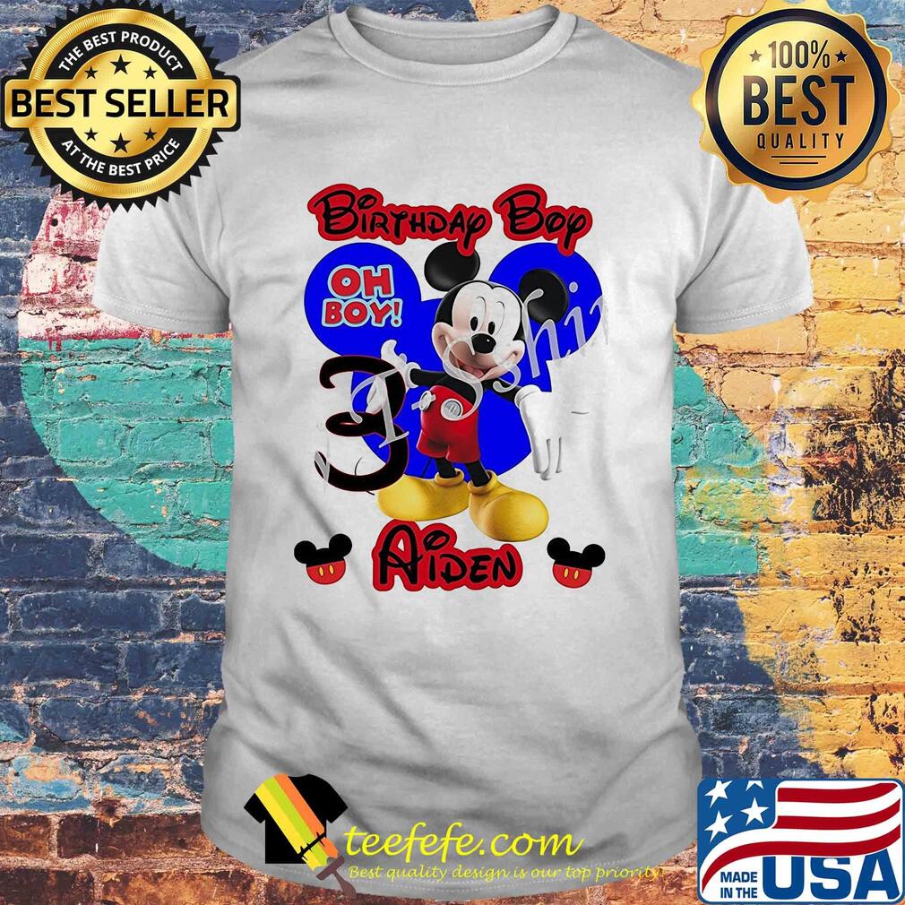 Mickey mouse birthday boy oh boy 3 aiden shirt