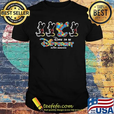 Mickey mouse dare to be different autism awareness shirt