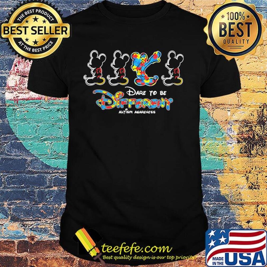Mickey mouse dare to be different autism awareness shirt