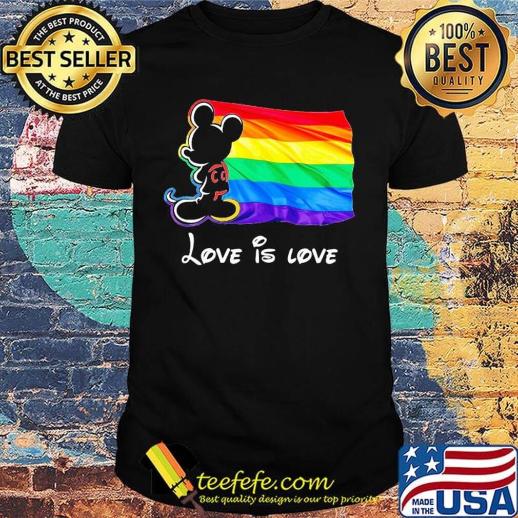 Mickey mouse lgbt flag love is love shirt
