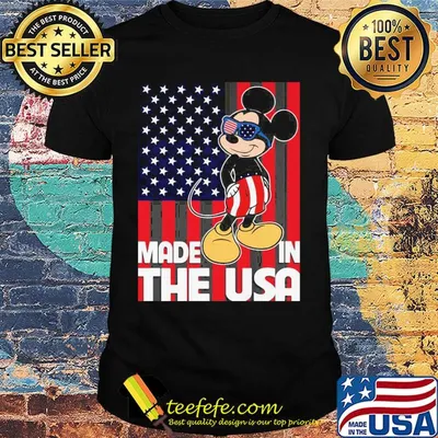 Mickey mouse made in the usa flag independence day shirt