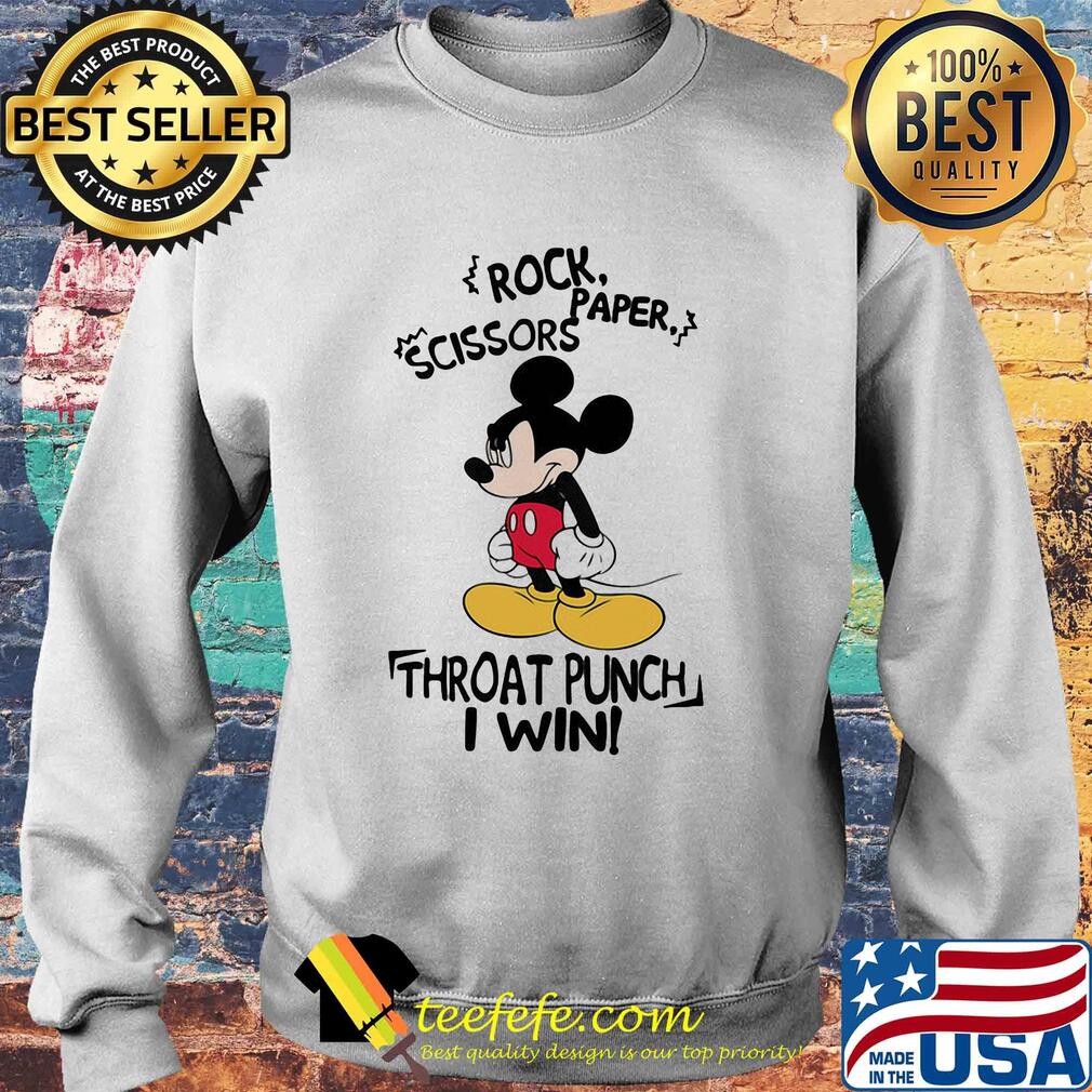 Mickey mouse rock paper scissors throat punch I win s Sweater Mickey mouse rock paper scissors throat punch I win s Sweater