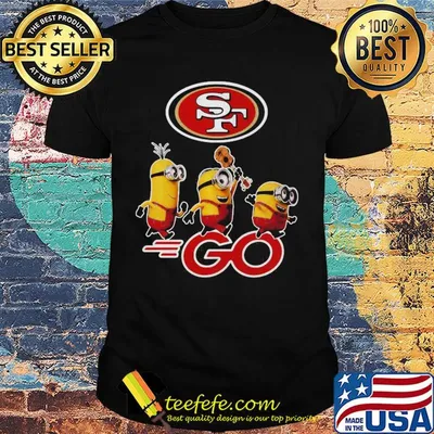 Minions guitar go san francisco 49ers football logo shirt