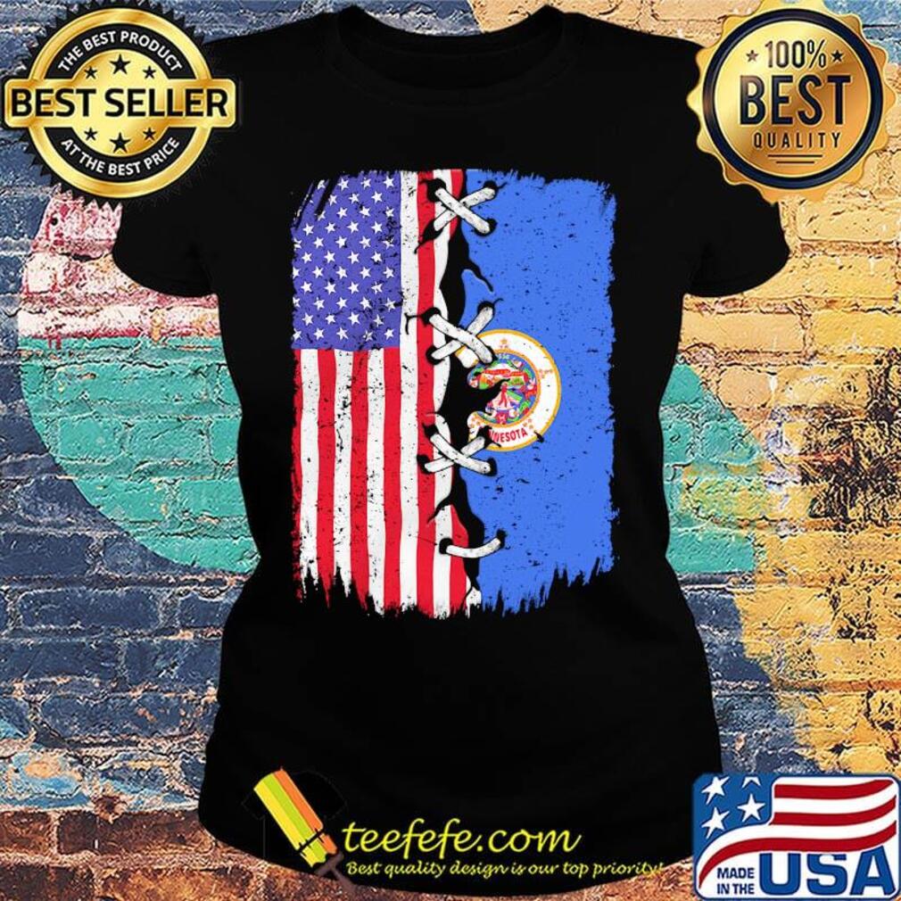 Minnesota and American flag independence day s Ladies tee Minnesota and American flag independence day s Ladies tee