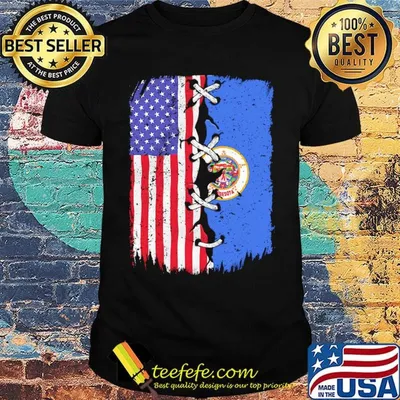 Minnesota and American flag independence day shirt