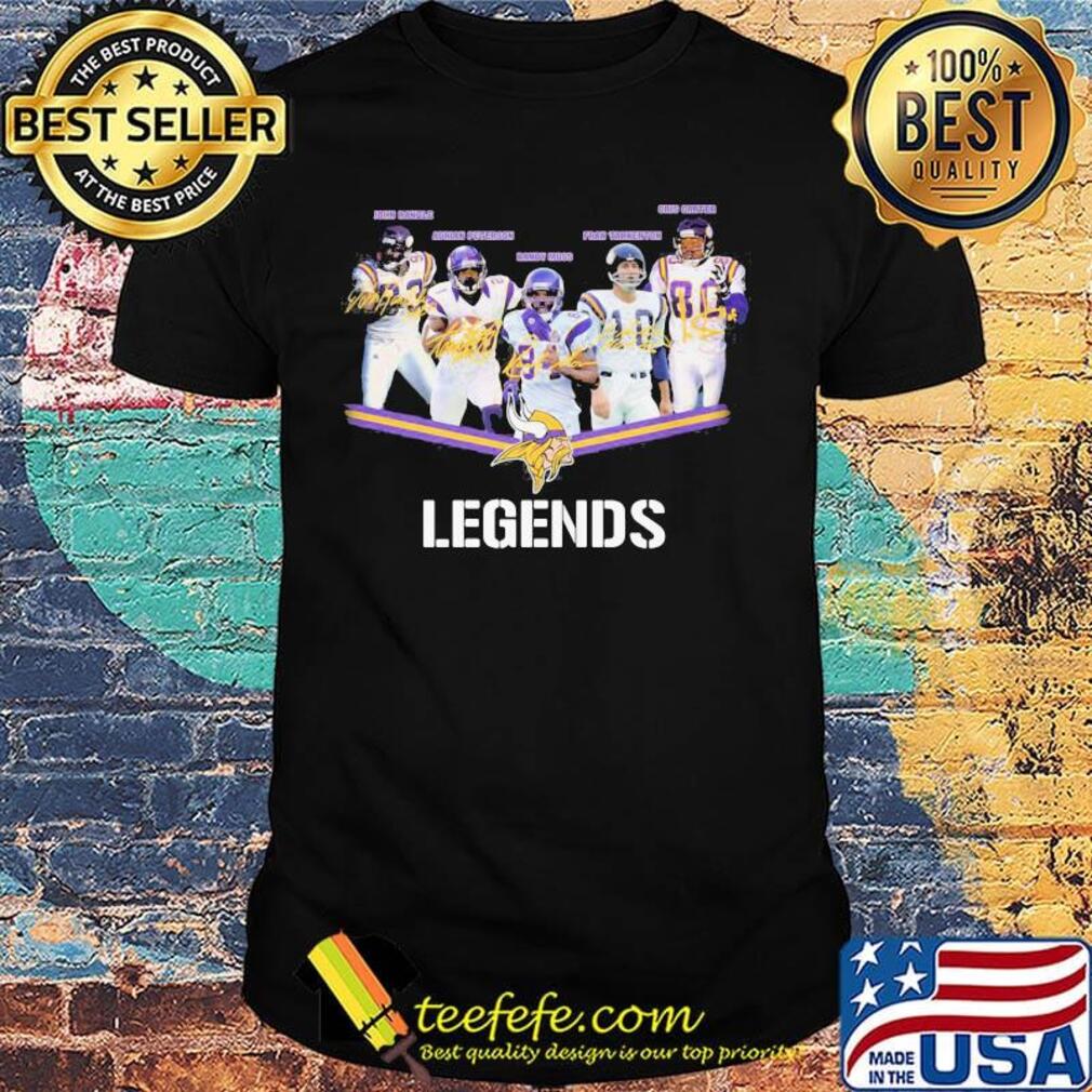 Minnesota vikings football legends players signatures shirt
