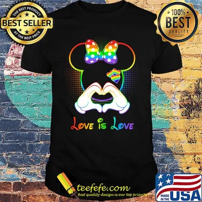 Minnie mouse love is love heart lgbt shirt