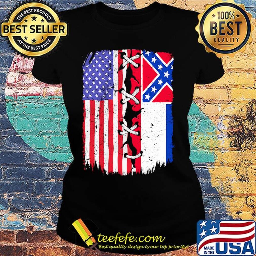 Mississippi and American flag independence day s Ladies tee Mississippi and American flag independence day s Ladies tee