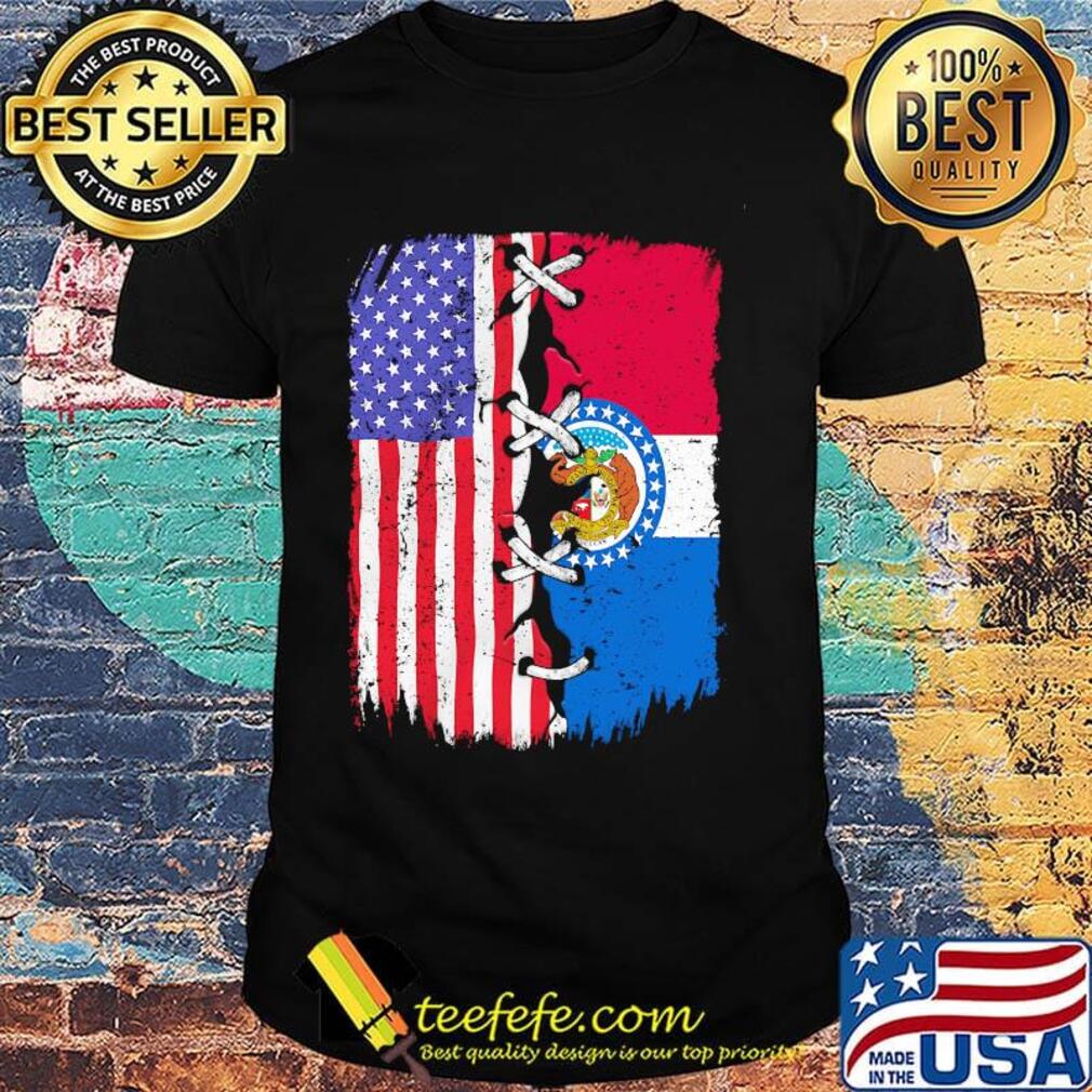 Missouri and American flag independence day shirt