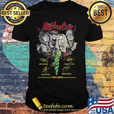 Motley crue 1981 2020 band members signatures shirt