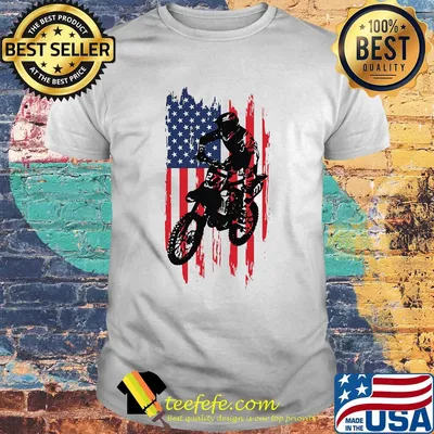 Motocross american flag independence day shirt