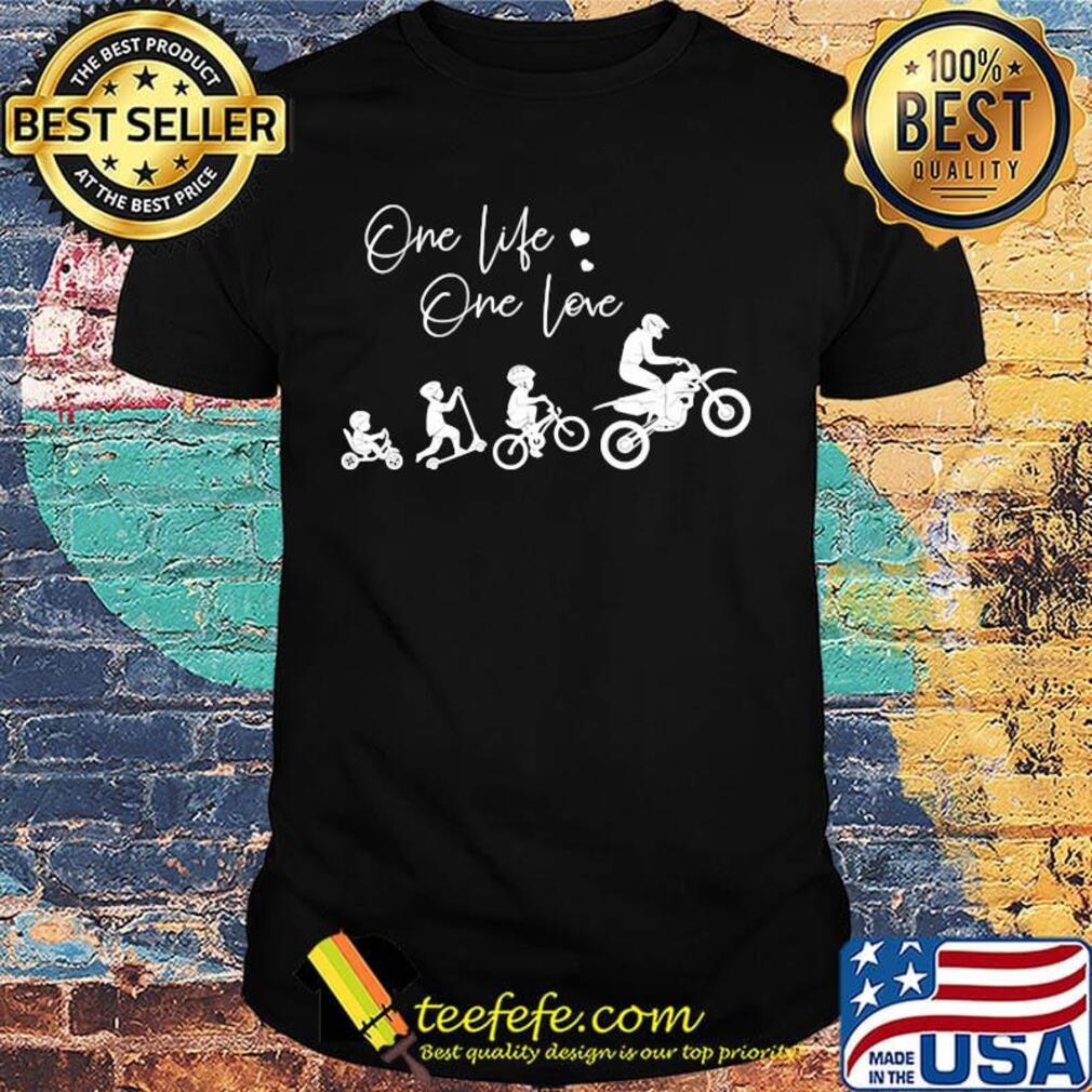 Motocross one life one love heart shirt