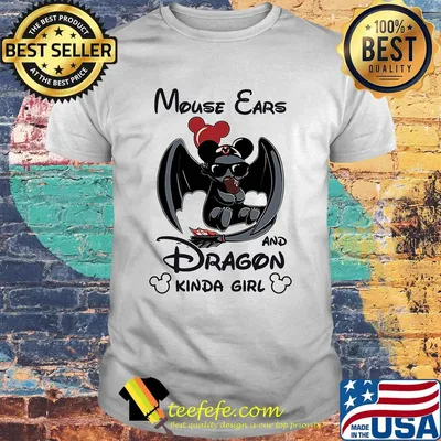 Mouse ears and dragon kind of girl shirt