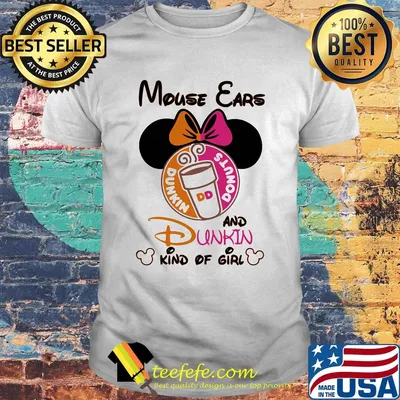 Mouse ears and dunkin donuts kind of girl shirt