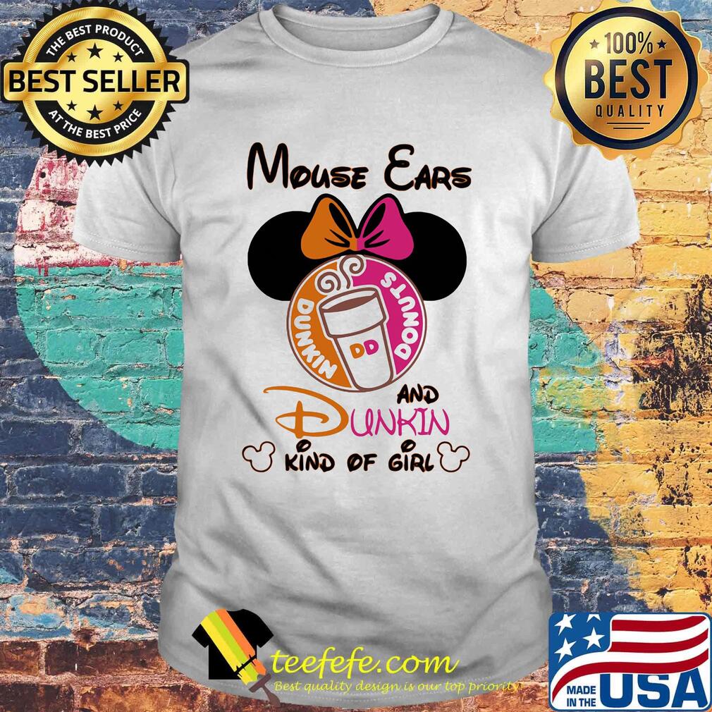 Mouse ears and dunkin donuts kind of girl shirt