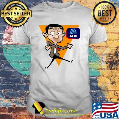 Mr. Bean cartoon aldi logo shirt
