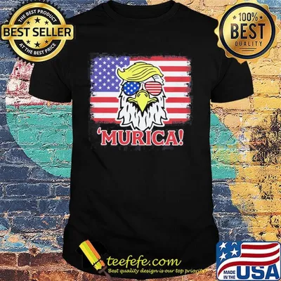 Murican wear glasses American flag shirt