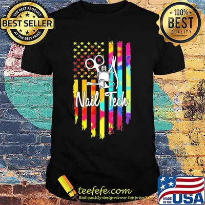 Nail tech american flag independence day shirt