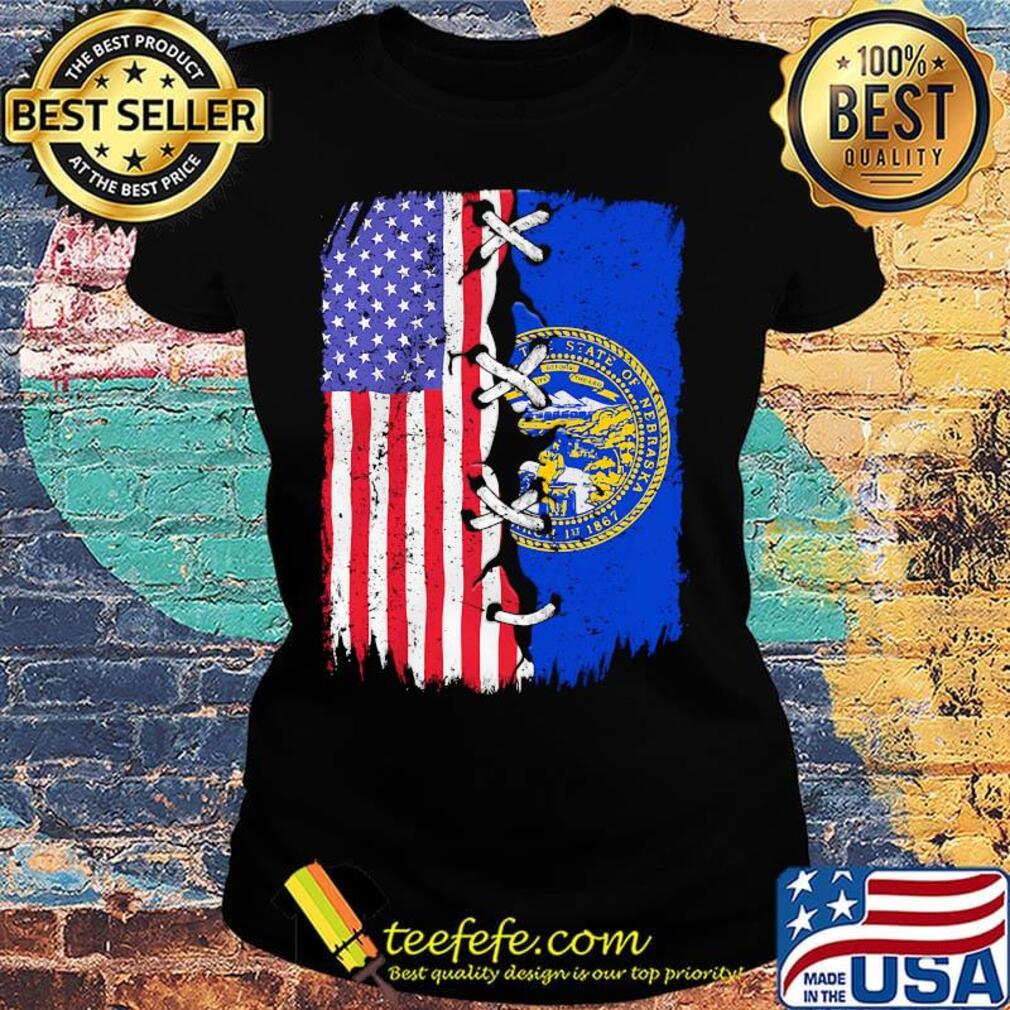 Nebraska and American flag independence day s Ladies tee Nebraska and American flag independence day s Ladies tee