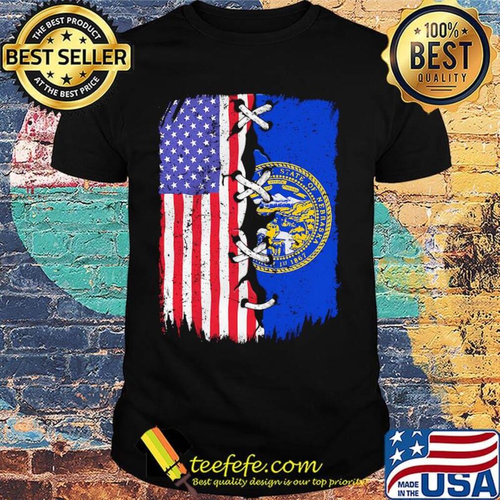 Nebraska and American flag independence day shirt Nebraska and American flag independence day shirt
