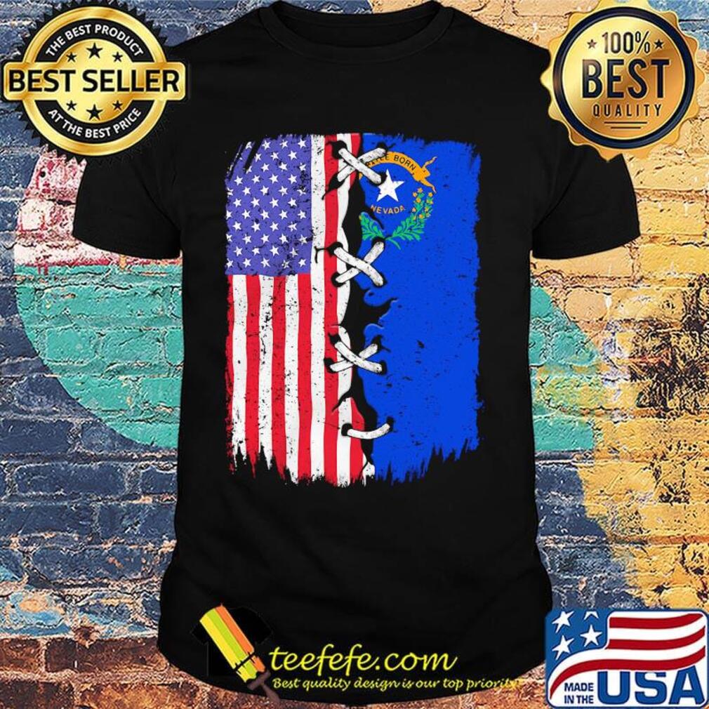 Nevada and American flag independence day shirt