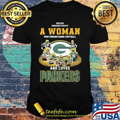 Never underestimate a woman who understands football and loves green bay packers signatures shirt