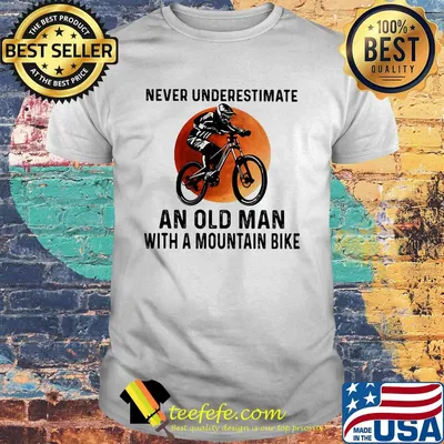Never Underestimate An Old Man With A Mountain Bike Moon Shirt